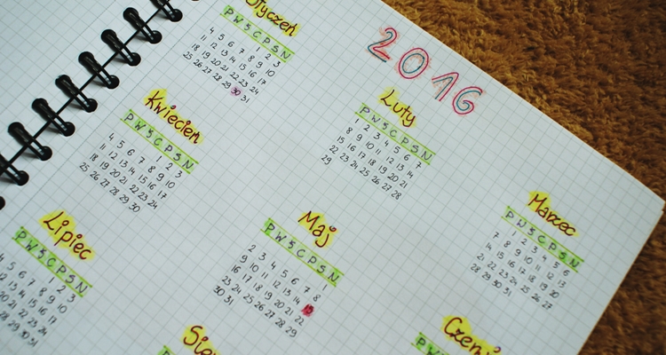 Bullet Journal kalendarz